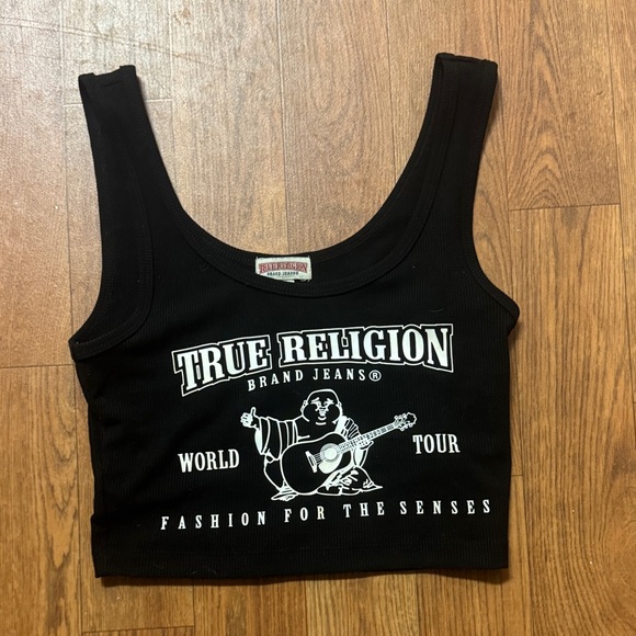 True Religion Black Graphic Tank Top - Picture 1 of 2
